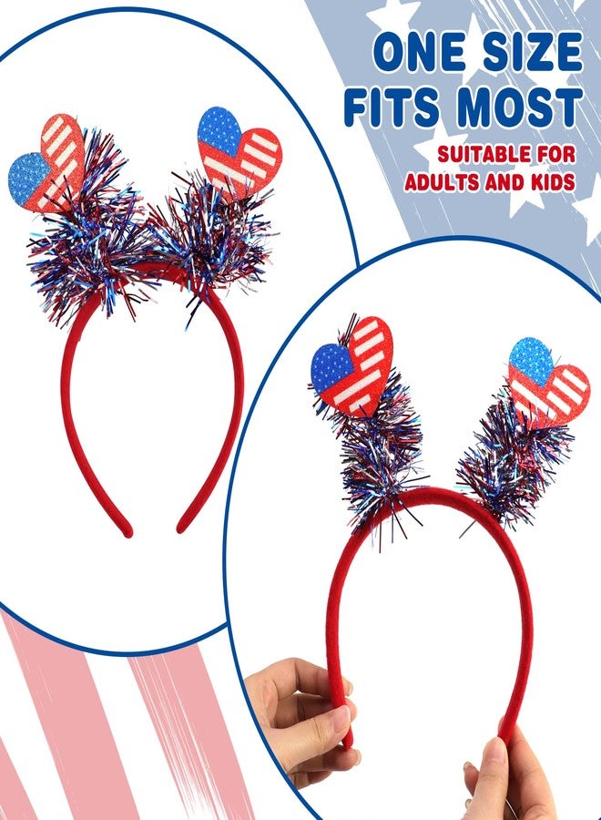 Oiuros 9PCS 4th of July Decorations Patriotic Head Boppers Headband, Independence Day Red White Blue Party Favors Accessories - Image 4