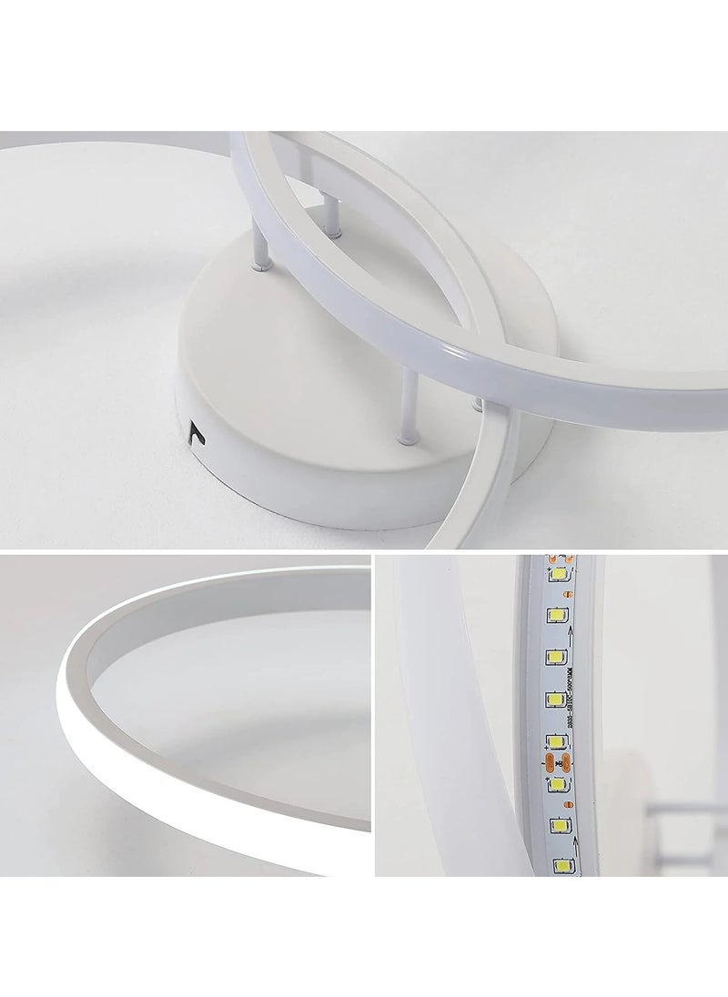 Comely LED Ceiling Light, Modern Ceiling Light, White Acrylic Double Ring for Bedroom , Living Room  - Image 4
