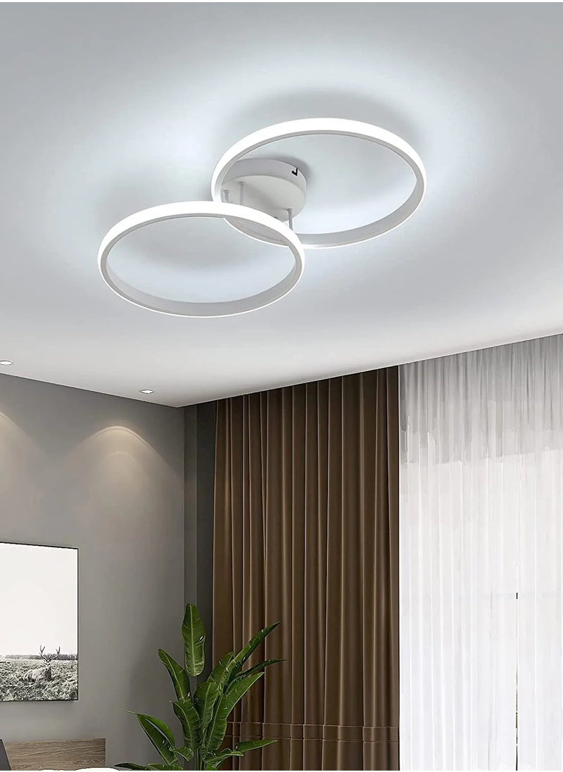 Comely LED Ceiling Light, Modern Ceiling Light, White Acrylic Double Ring for Bedroom , Living Room  - Image 2