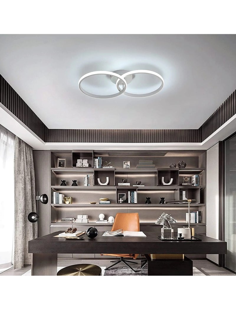 Comely LED Ceiling Light, Modern Ceiling Light, White Acrylic Double Ring for Bedroom , Living Room  - Image 5
