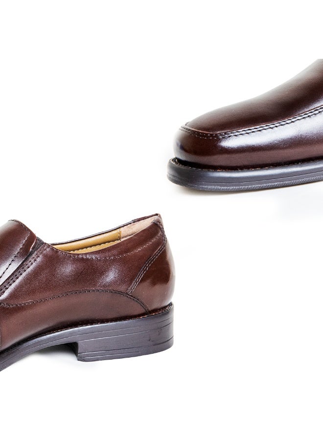 Mont Hawk Men’s Genuine Leather Gallus Shoes || Business Casual Slip-On Formal Shoes || Soft Comfortable Fit || Anti-Slip Rubber Sole || Lightweight Office Wear (Brown) - Image 4