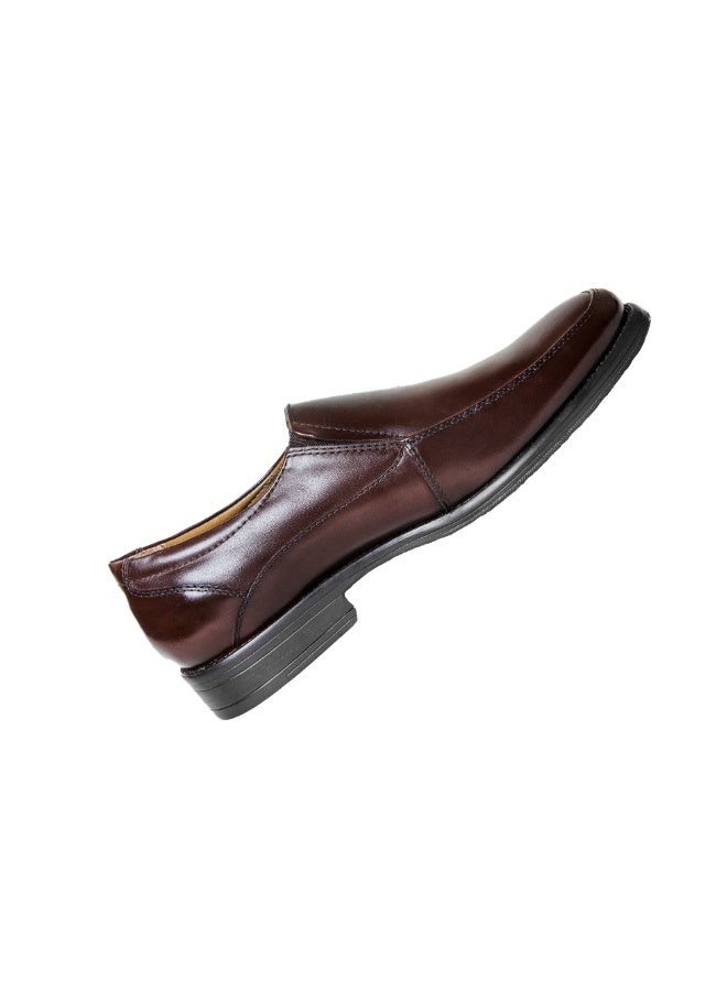 Mont Hawk Men’s Genuine Leather Gallus Shoes || Business Casual Slip-On Formal Shoes || Soft Comfortable Fit || Anti-Slip Rubber Sole || Lightweight Office Wear (Brown) - Image 1