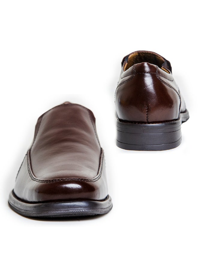 Mont Hawk Men’s Genuine Leather Gallus Shoes || Business Casual Slip-On Formal Shoes || Soft Comfortable Fit || Anti-Slip Rubber Sole || Lightweight Office Wear (Brown) - Image 3