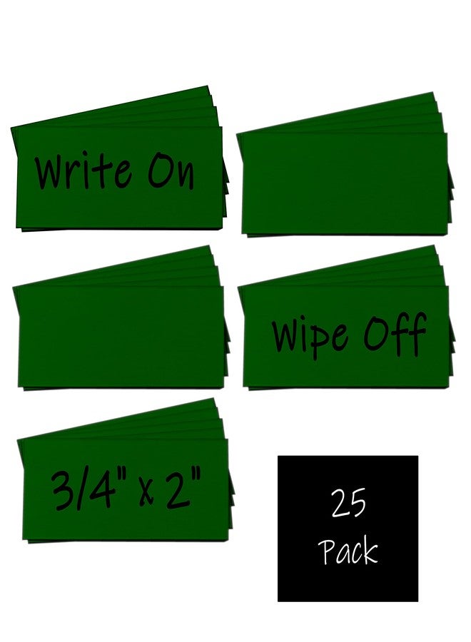 MV Magna Visual Magna Visual 3/4" x 2" Green Pre-Cut Write On Wipe Off Magnetic Strips 25 Pack … - Image 2