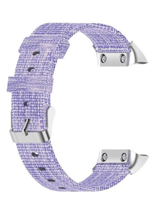 NIBEMINENT For Garmin Forerunner 35 / 30 Universal Nylon Canvas Replacement Wrist Strap Watchband Purple - Image 3