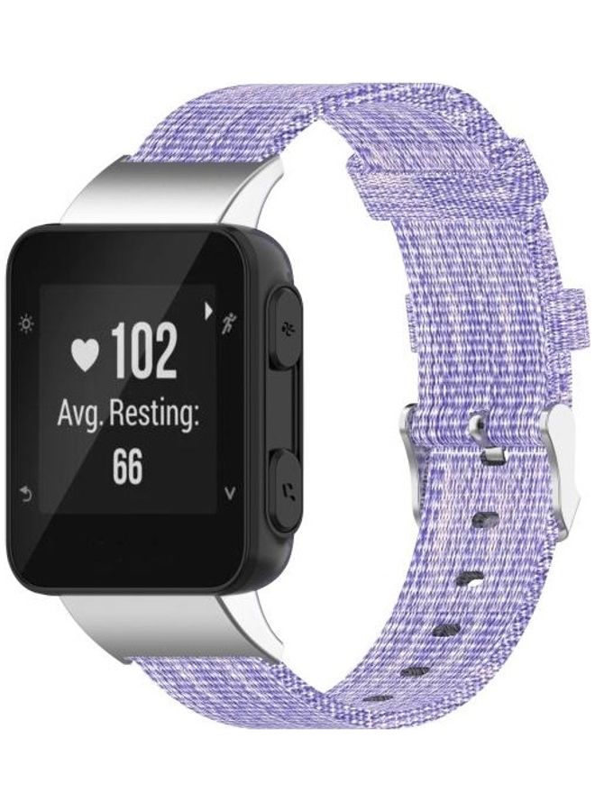 NIBEMINENT For Garmin Forerunner 35 / 30 Universal Nylon Canvas Replacement Wrist Strap Watchband Purple - Image 5