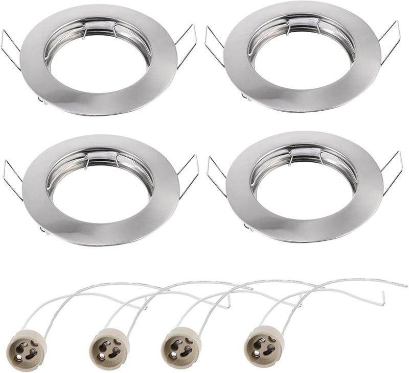 8 Pcs White Ceiling Light Mounting Frame Splashproof Design for Wet Rooms - Image 1