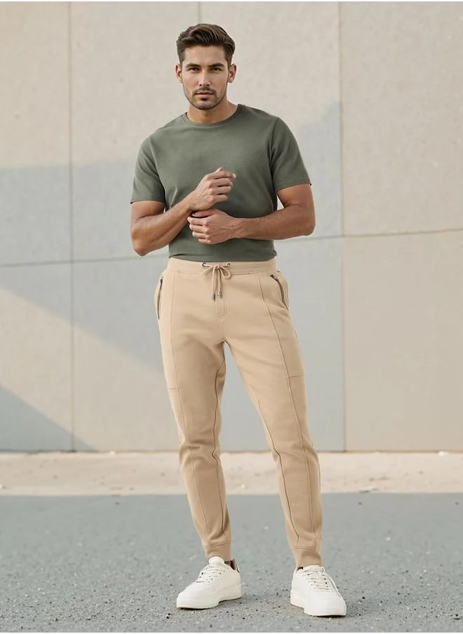 ايكونيك Iconic Slim Fit Joggers with Drawstring Closure and Pockets