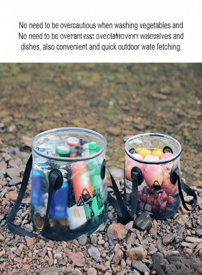 ISE MOUNT Oudoor Camping Picnic Water Bucket Large Capacity Portable Water Bucket Car Travel Folding Water Bucket with Handle - Image 4