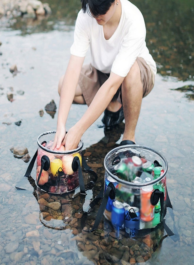 ISE MOUNT Oudoor Camping Picnic Water Bucket Large Capacity Portable Water Bucket Car Travel Folding Water Bucket with Handle - Image 5