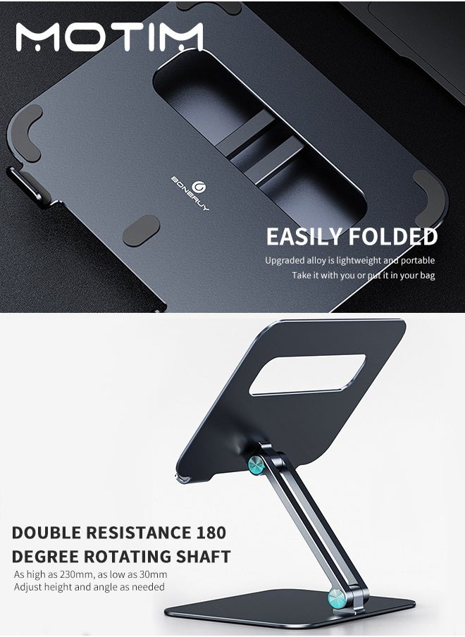Motim Metal iPad Stand, Foldable Tablet Stand Holder For Desk, Adjustable Foldable Tablet Mount for All Tablets iPad Pro iPad Air iPad Mini Galaxy Tab S8 Ultra, iPhone 16/15/14/13 Series, Samsung and More  - Image 5