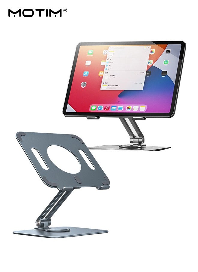 Motim Metal iPad Stand, Foldable Tablet Stand Holder For Desk, Adjustable Foldable Tablet Mount for All Tablets iPad Pro iPad Air iPad Mini Galaxy Tab S8 Ultra, iPhone 16/15/14/13 Series, Samsung and More  - Image 1