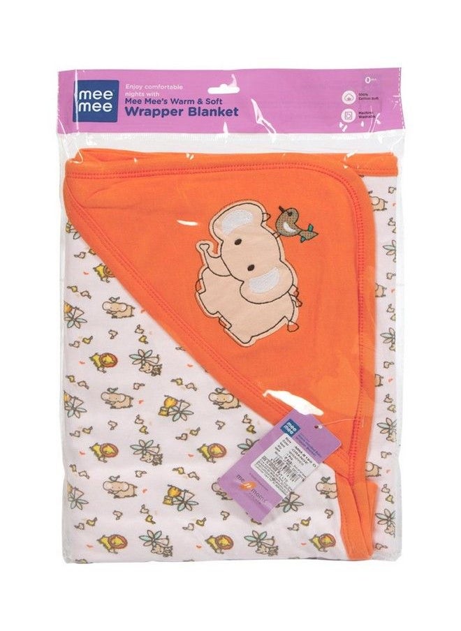 mee mee - Warm And Soft Wrapper Blanket With Hood Orange - Image 1