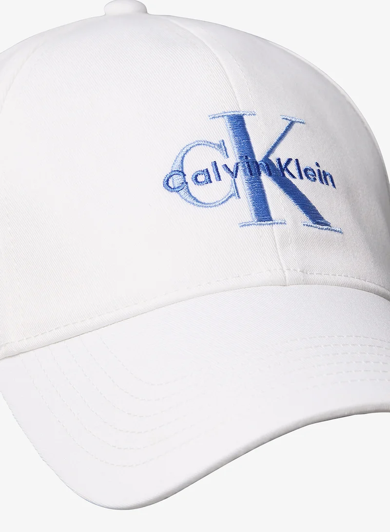 Calvin Klein Bright White CK Monogram Embroidery Baseball Cap for Women | Best Price UAE
