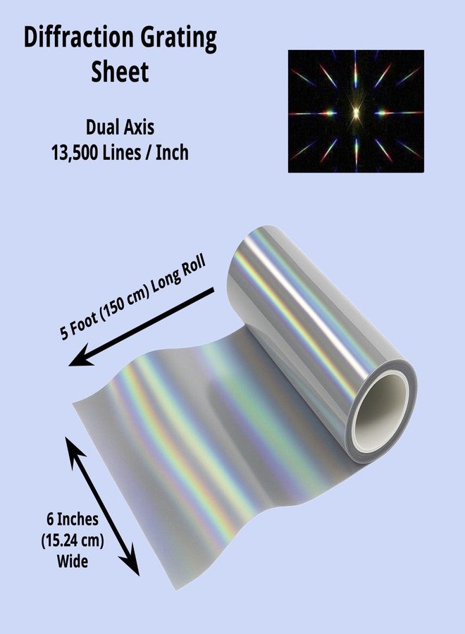 Bartovation 13,500 Lines/inch Diffraction Grating Sheet - Double Axis [60" x 6" Roll] - Image 2
