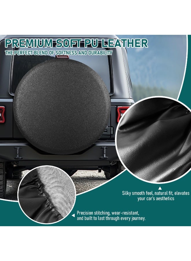AmFor 26-27 inch Spare Tire Cover, Universal Fit for Jeep, Trailer, RV, SUV, Truck, Tough Tire Wheel Soft Cover Diameter 26" - 27", Camper Wheel, Weatherproof Tire Protectors (Black) - Image 3