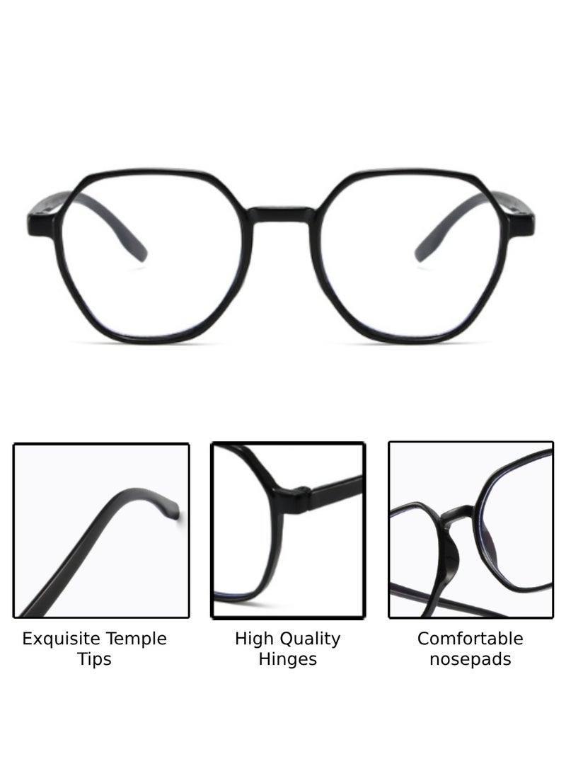 Urban Utility - Blue Light Blocking Optical Eyeglasses - Stylish Oversized Frames, Clear Lens, Polarized. Top-rated Bluelight Protection for Reading, Work, & Screen Time. Vintage-Inspired, Lightweight Design. - Image 1