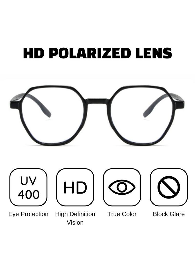 Urban Utility - Blue Light Blocking Optical Eyeglasses - Stylish Oversized Frames, Clear Lens, Polarized. Top-rated Bluelight Protection for Reading, Work, & Screen Time. Vintage-Inspired, Lightweight Design. - Image 1
