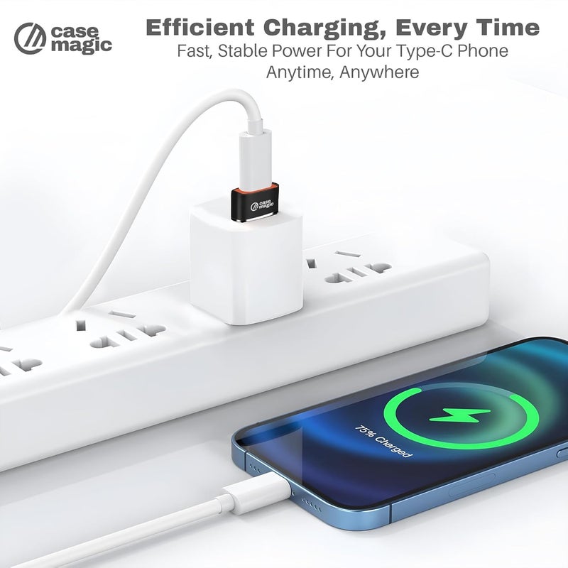 case-magic USB 3.0 Type C Female to USB Male OTG Adapter | 5Gbps Data Transfer | Aluminum Alloy | Fast Charging Converter for Smartphone, Laptop, Tablet, Charger | Compact & Durable - Image 4