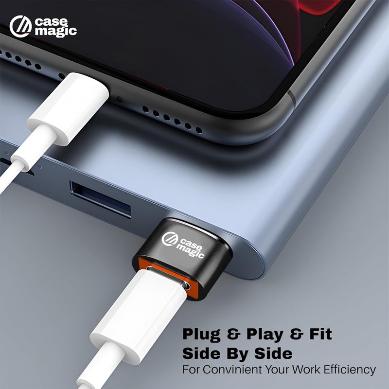 case-magic USB 3.0 Type C Female to USB Male OTG Adapter | 5Gbps Data Transfer | Aluminum Alloy | Fast Charging Converter for Smartphone, Laptop, Tablet, Charger | Compact & Durable - Image 5