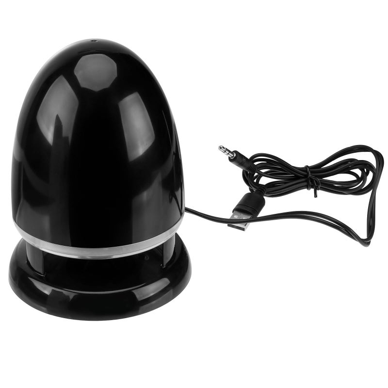Multimedia Mini Speaker with Colorful LED Lights USB Powered Portable Desktop Speaker Black Blue - Image 2