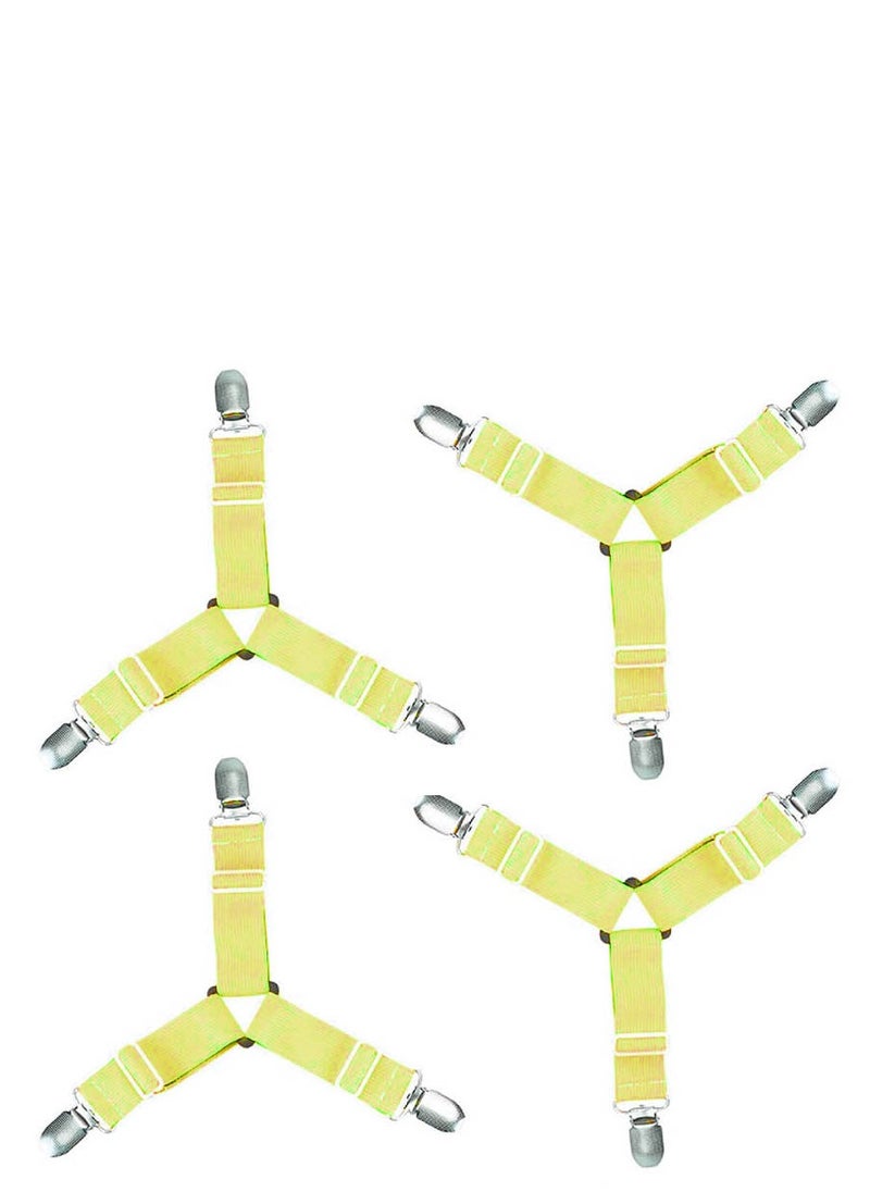 co arma Set of 4 clip holders, 3-way adjustable, elastic fasteners and suspenders for fitted sheets  - Image 3