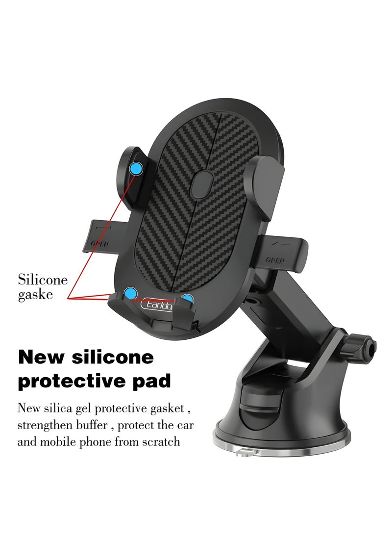 Earldom EH144 Car Phone Holder with 360° Rotation and Strong Attachment - Suitable for All Cars - Black - Image 3