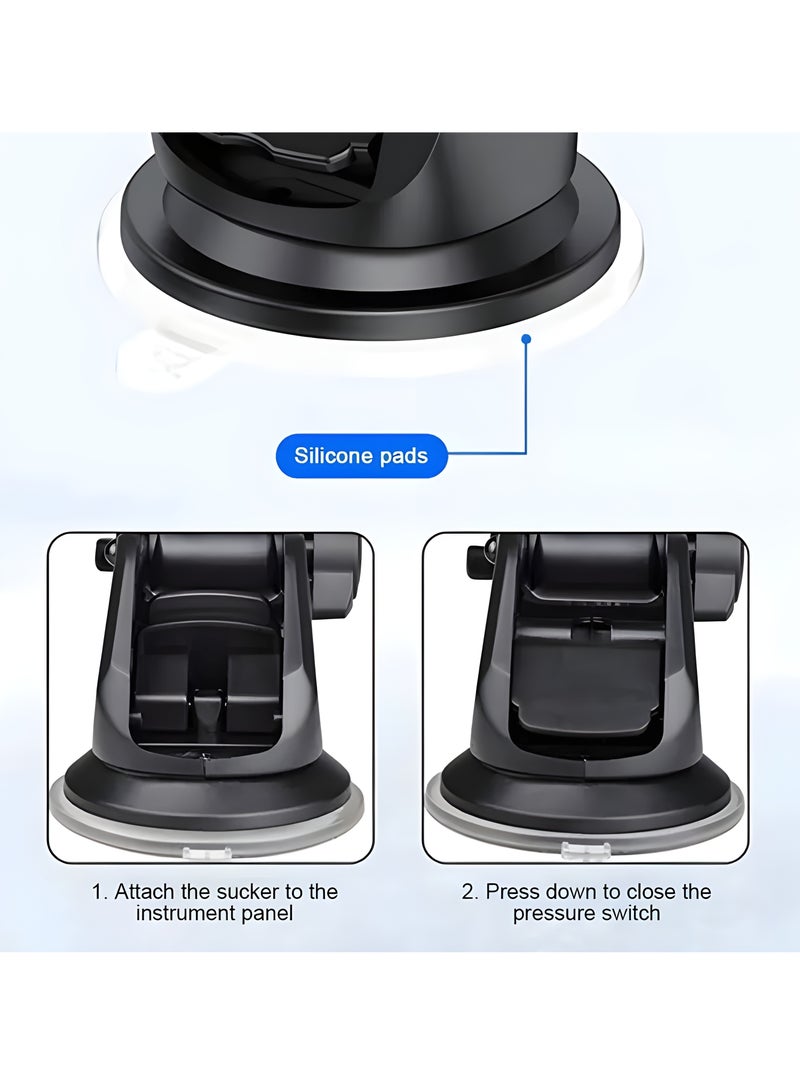 Earldom EH144 Car Phone Holder with 360° Rotation and Strong Attachment - Suitable for All Cars - Black - Image 5