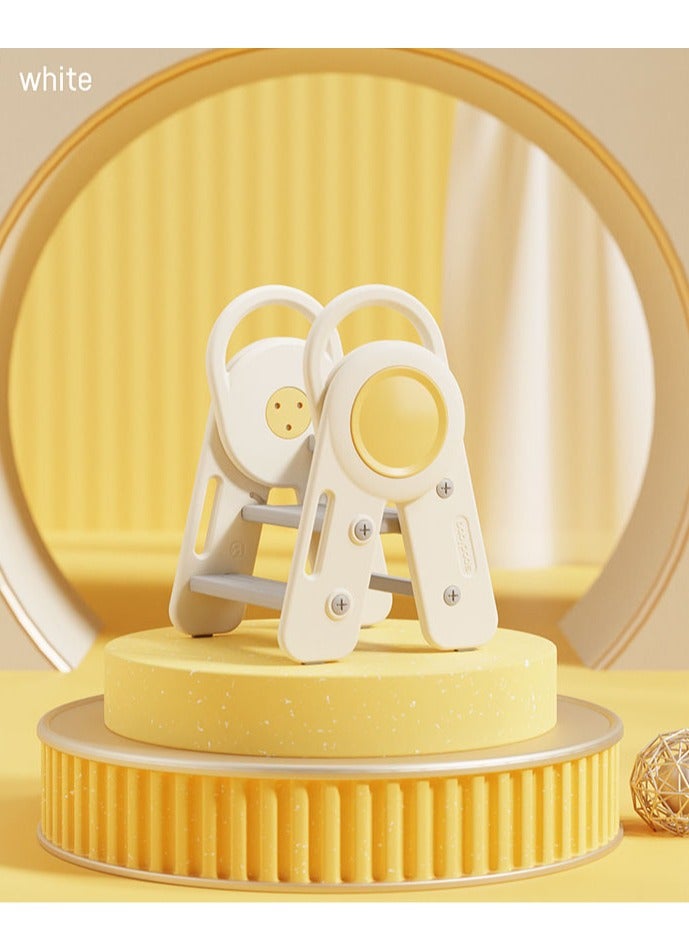 Arabest كرسي أطفال قابل للطي لحوض الحمام، كرسي قابل للتعديل بثلاث درجات لتدريب الأطفال على استخدام المرحاض مع مقابض، كرسي مساعد لطاولة المطبخ للأطفال، سلم بلاستيكي للأطفال الصغار - Image 1