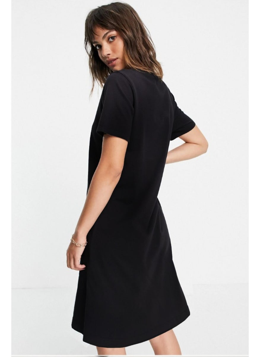 Plain, Unprinted Black Crew Neck Short Sleeve Above Knee Mid Length Combed Cotton Dress - pzsku/Z7B85A95C16218A8990A7Z/45/_/1725791375/0b1d2e4a-c42e-4e9c-b8d0-f17104a8aa17