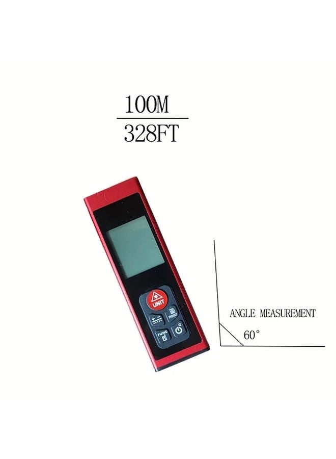 Red Mini Laser Rangefinder 328ft with Angle Function Dual Mode Distance Measurement - Image 1