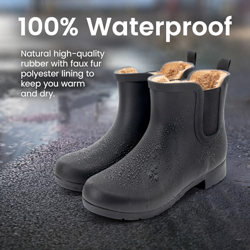 Chooka Women's Waterproof Plush Chelsea Bootie Chelsea Boot, Delridge Black, 10 M - Image 3