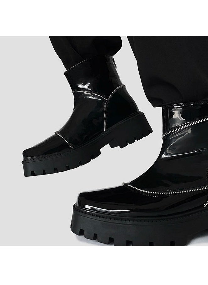 Warrior - Chelsea Thick Soled High Cut Leather Boots - Image 1