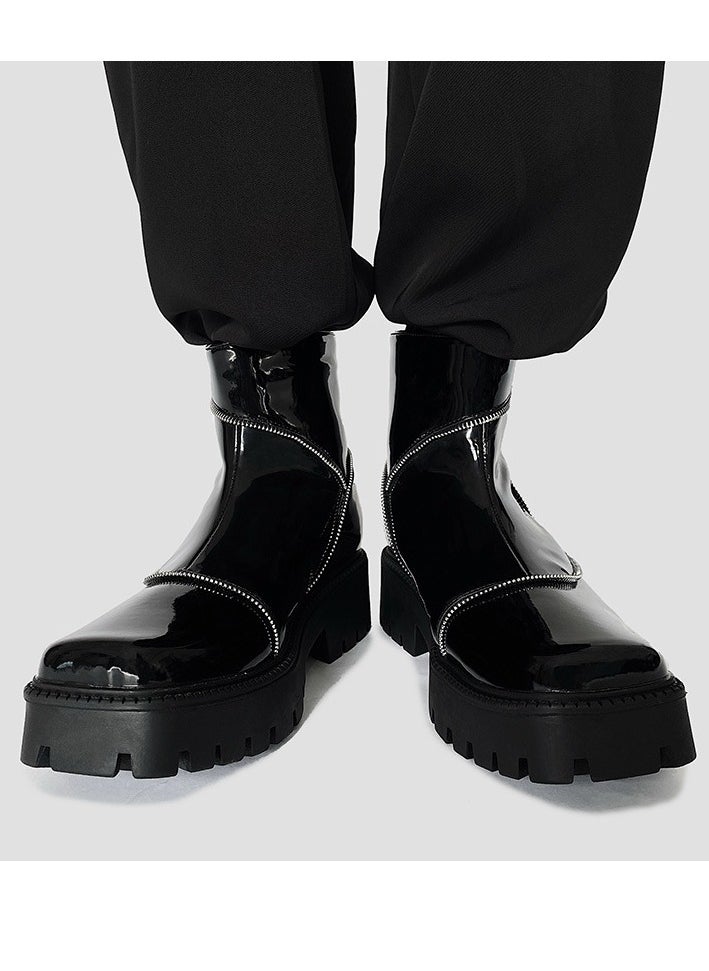 Warrior - Chelsea Thick Soled High Cut Leather Boots - Image 1