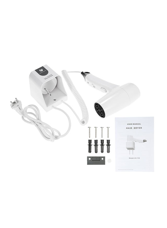 NIBEMINENT Wall-Mounted Electric Hair Dryer With Hot/Cold Speed White - Image 1
