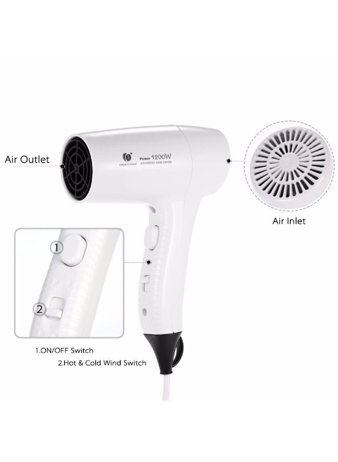 NIBEMINENT Wall-Mounted Electric Hair Dryer With Hot/Cold Speed White - Image 5