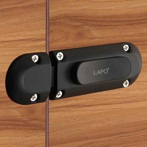 LAPO 2 Piece Door Latches, Chitkani, Latch Lock for Bathroom, Baby Latch Stopper for Bedroom, Balcony, Storeroom (Material- Zinc, Black Finish, 3 Years Warrany)-YOT - Image 1