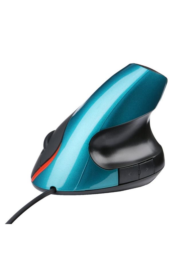 BURAQ - JSY-12 5 Keys USB Wired Vertical Mouse Ergonomic Wrist Brace Optical Mouse(Blue) - Image 1