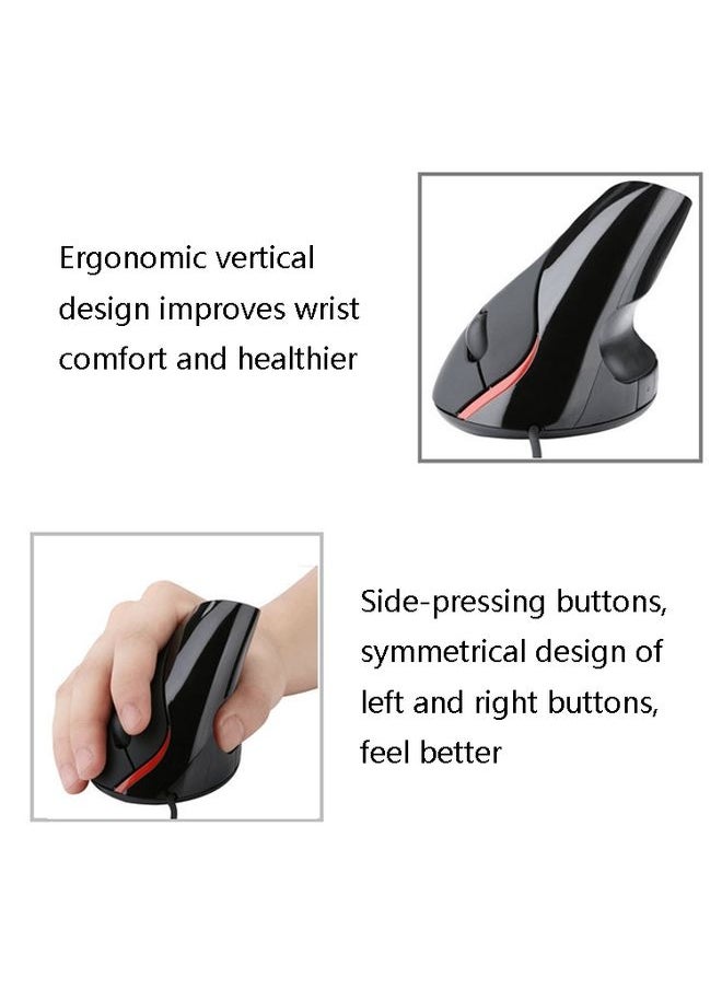 BURAQ - JSY-12 5 Keys USB Wired Vertical Mouse Ergonomic Wrist Brace Optical Mouse(Blue) - Image 1