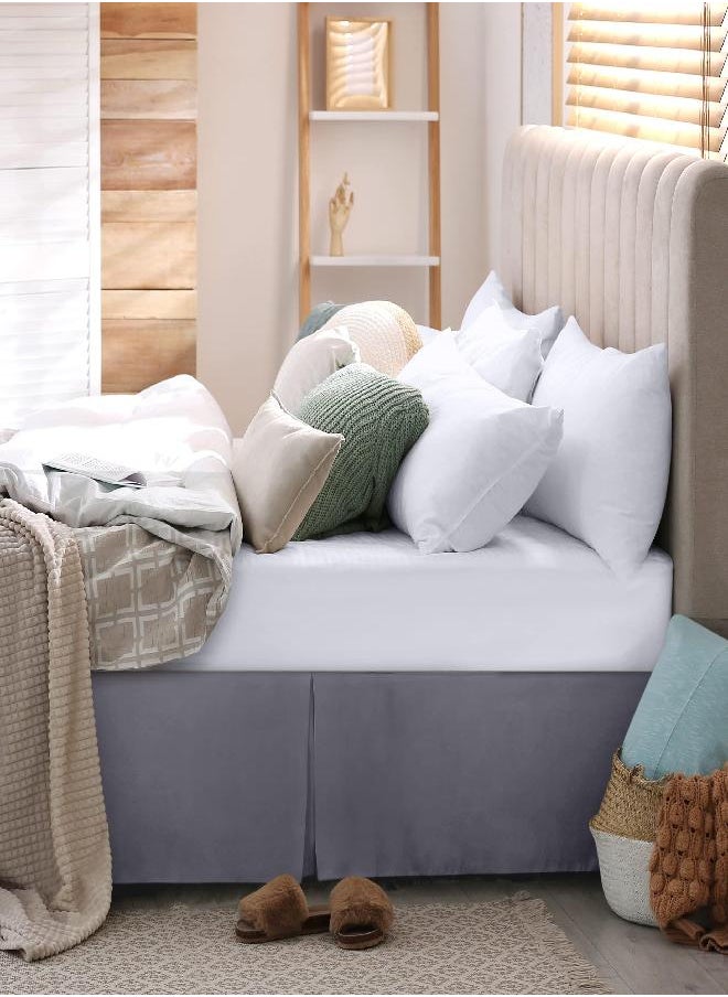 Utopia Bedding Utopia Bedding Queen Bed Skirt - Soft Quadruple Pleated Ruffle - Easy Fit with 16 Inch Tailored Drop - Hotel Quality, Shrinkage and Fade Resistant (Queen, Grey)  - Image 2