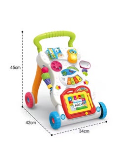 Generic Baybee 2 in 1 Baby Walker for Kids | Sit-to-Stand Baby Activity Walker for Toddler with Drawing Board, Music, shape sorters & Rotary gears| Baby Boys Girl 6-12 Months (multi color)  - Image 3