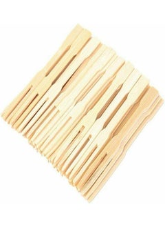 Plan A Bamboo Party Forks, 2 Prong Food Forks for Fruit and Cocktail Blunt | Small Wooden Cocktail Fork Perfect for Parties, Buffets, Tastings, Weddings, Baby Showers (50)  - Image 1