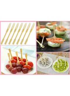 Plan A Bamboo Party Forks, 2 Prong Food Forks for Fruit and Cocktail Blunt | Small Wooden Cocktail Fork Perfect for Parties, Buffets, Tastings, Weddings, Baby Showers (50)  - Image 4