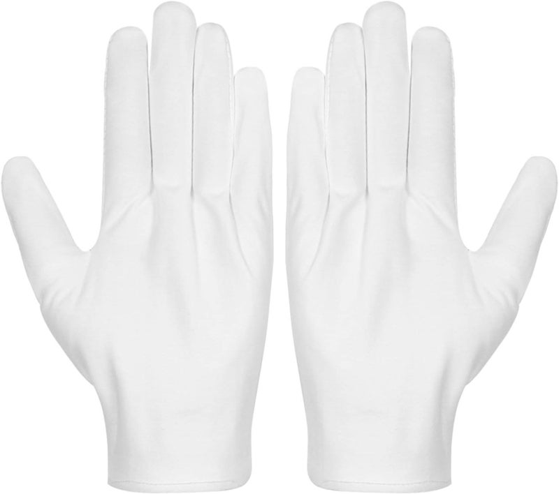 selizo Cotton Gloves, 3 Pairs White Cotton Gloves Gloves for Women Men Eczema Dry Hands Moisturizing Serving Archival Cleaning Jewelry Silver Inspection - Image 1
