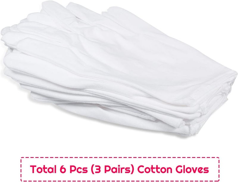 selizo Cotton Gloves, 3 Pairs White Cotton Gloves Gloves for Women Men Eczema Dry Hands Moisturizing Serving Archival Cleaning Jewelry Silver Inspection - Image 2