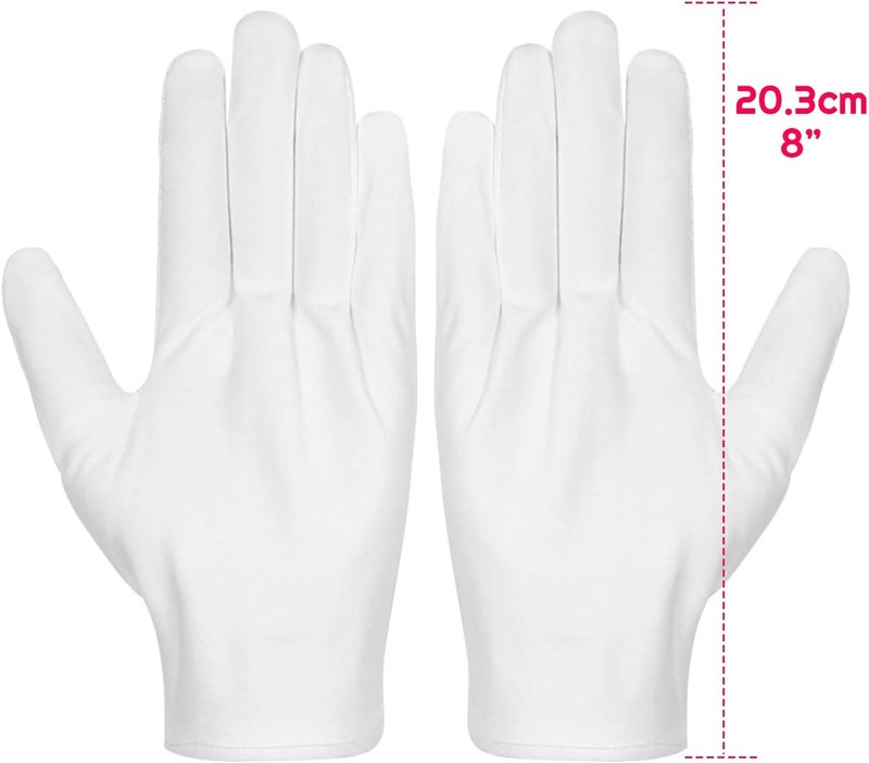 selizo Cotton Gloves, 3 Pairs White Cotton Gloves Gloves for Women Men Eczema Dry Hands Moisturizing Serving Archival Cleaning Jewelry Silver Inspection - Image 3