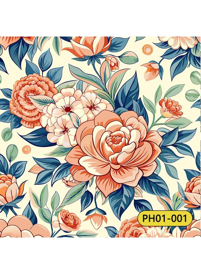 Bluejw Wallpaper Wall Stickers Plant Flower TV Background Wall Decoration High Sense Wallpaper Self-adhesive Flower Wallpaper - Image 1