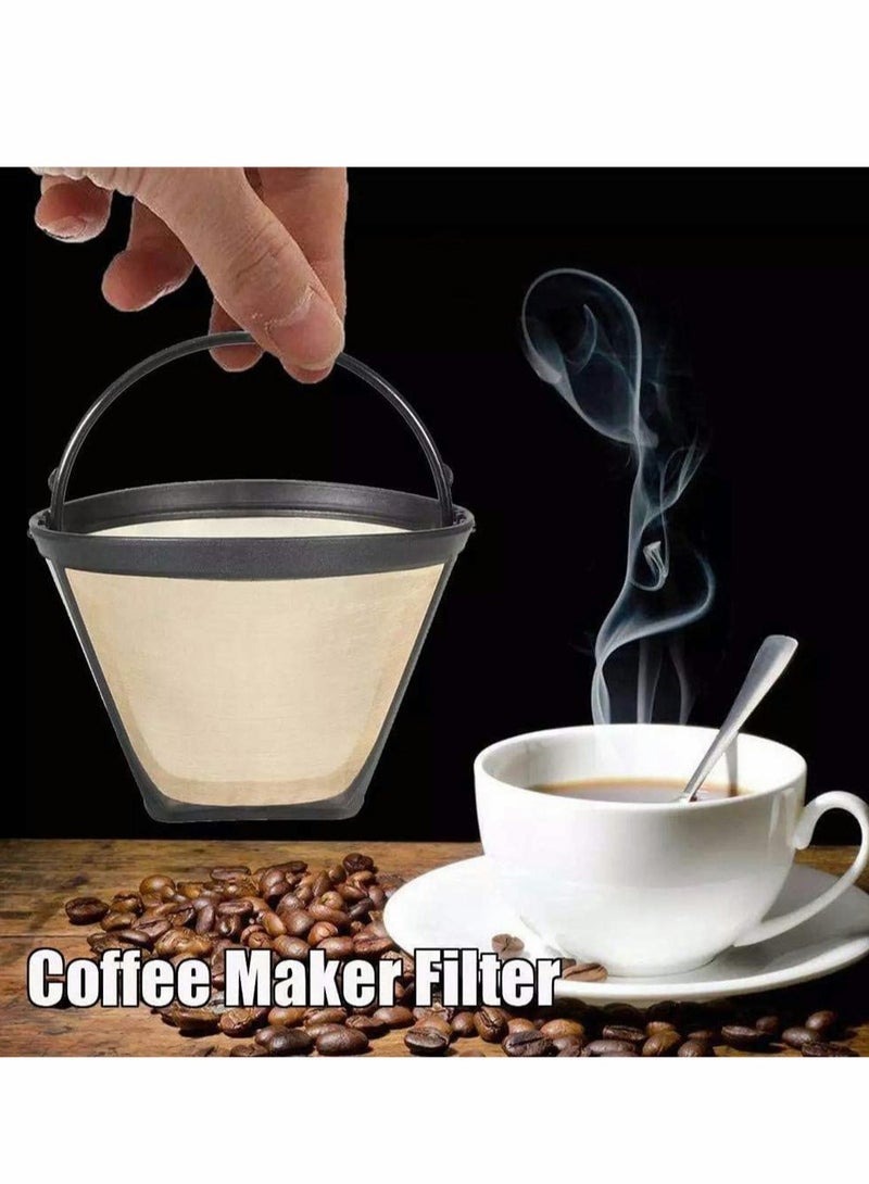 SYOSI فلتر قهوة دائم وقابل لإعادة الاستخدام من نوع مخروط 4 قطعة سلة شبكة من الفولاذ المقاوم للصدأ جديدة - Image 2