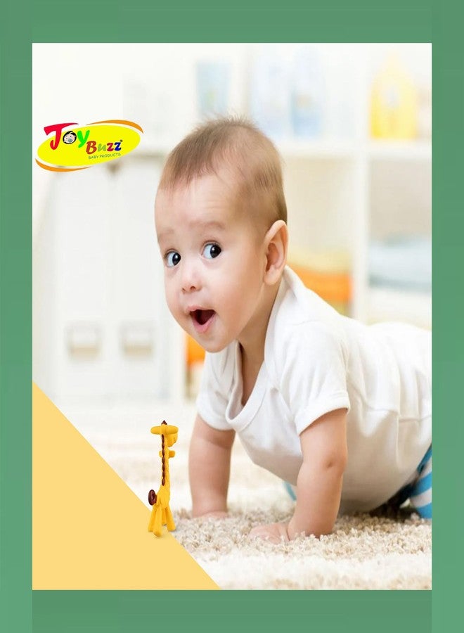 Joy Buzz Giraffe Shaped Teether for Babies 6+ Months - BPA Free Silicone Teething Toys for Infants | Safe and Soft Chewable Toy | Freezer and Dishwasher Safe | Ideal Gift for Baby Girls & Boys (Yellow) - Image 5