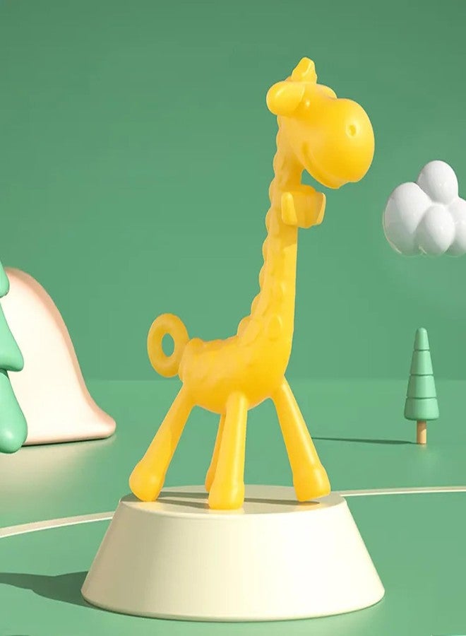 Joy Buzz Giraffe Shaped Teether for Babies 6+ Months - BPA Free Silicone Teething Toys for Infants | Safe and Soft Chewable Toy | Freezer and Dishwasher Safe | Ideal Gift for Baby Girls & Boys (Yellow) - Image 1